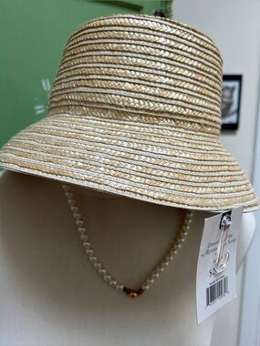 Macys Flower Show straw bucket hat.